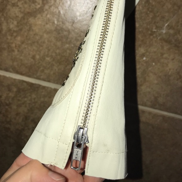 Isabel Marant Cream Leather Pant with Gold Sequin - Picture 5 of 12